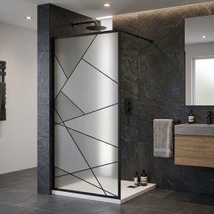 OPAL BLACK SHOWER SCREEN 1200x2000